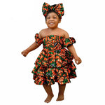 Bazin Riche African Ankara Party Dress for Girls – Multilayer Ruffle Design - Free Delivery Worldwide only at Flexi Africa