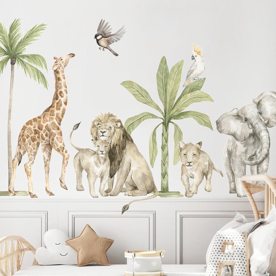 Boho Safari Adventure Watercolor Wall Sticker Set - Flexi Africa - Free Delivery Worldwide only at www.flexiafrica.com