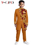 Boys African Dashiki Suit – Bazin Riche Formal Jacket & Pant Set - Free Delivery Worldwide only at Flexi Africa