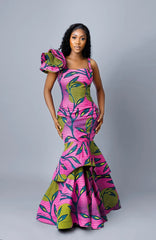 Chic African Habiti Dress | Kente & Ankara Evening Wear | African Fashion - Free Delivery Worldwide only at Flexi Africa