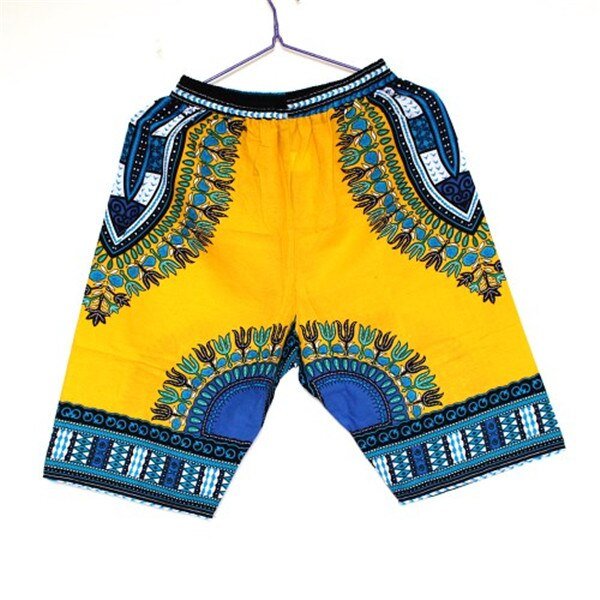 Colorful and Comfy: 100% Cotton African Dashiki Short Pants for Casual and Stylish Wear - Free Delivery Worldwide only