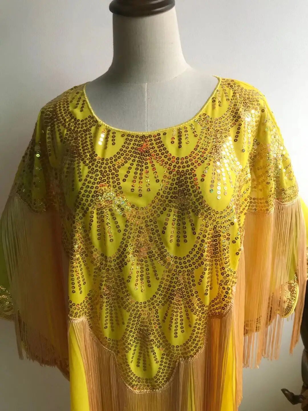 Dashiki Abaya: Timeless African Elegance in Chiffon with Tassel Sequins - Free Delivery Worldwide only at Flexi Africa