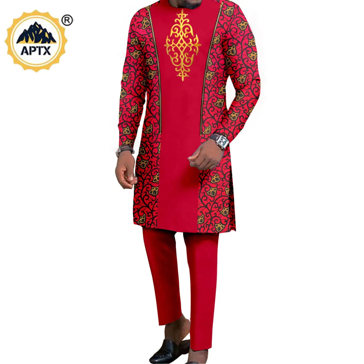 Dashiki African Couple Wedding Set – Women’s Mermaid Dress & Matching Men’s Bazin Riche Shirt and Pants - Free Delivery