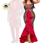Dashiki African Couple Wedding Set – Women’s Mermaid Dress & Matching Men’s Bazin Riche Shirt and Pants - Free Delivery