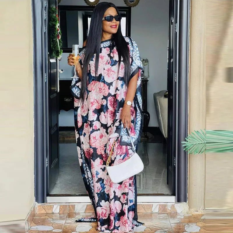 Dress Length:140cm Bust:160cm African Dashiki New Fashion Design long dress oversized Famous Brand Loose For Lady/women - Free Delivery Worldwide only at Flexi Africa