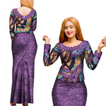 Elegant 2PC African Skirt and Top Set – Long Sleeve Blouse and Matching Maxi Skirt for Women - Free Delivery Worldwide only at Flexi Africa