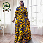 Elegant African Ankara 2 - Piece Set for Women – Floor - Length Dress, Long Coat & Pants Casual Suit - Free Delivery Worldwide only at Flexi Africa