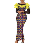 Elegant African Ankara Maxi Dress for Women – Traditional Dashiki Style - Free Delivery Worldwide only at Flexi Africa