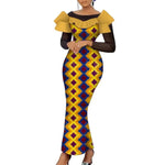 Elegant African Ankara Maxi Dress for Women – Traditional Dashiki Style - Free Delivery Worldwide only at Flexi Africa