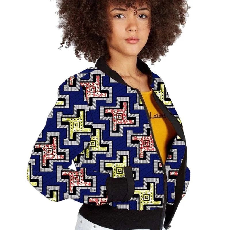 Elegant African-Inspired Women's Bomber Jacket: Colorful Statement Piece for Stylish Comfort - Flexi Africa FREE POST