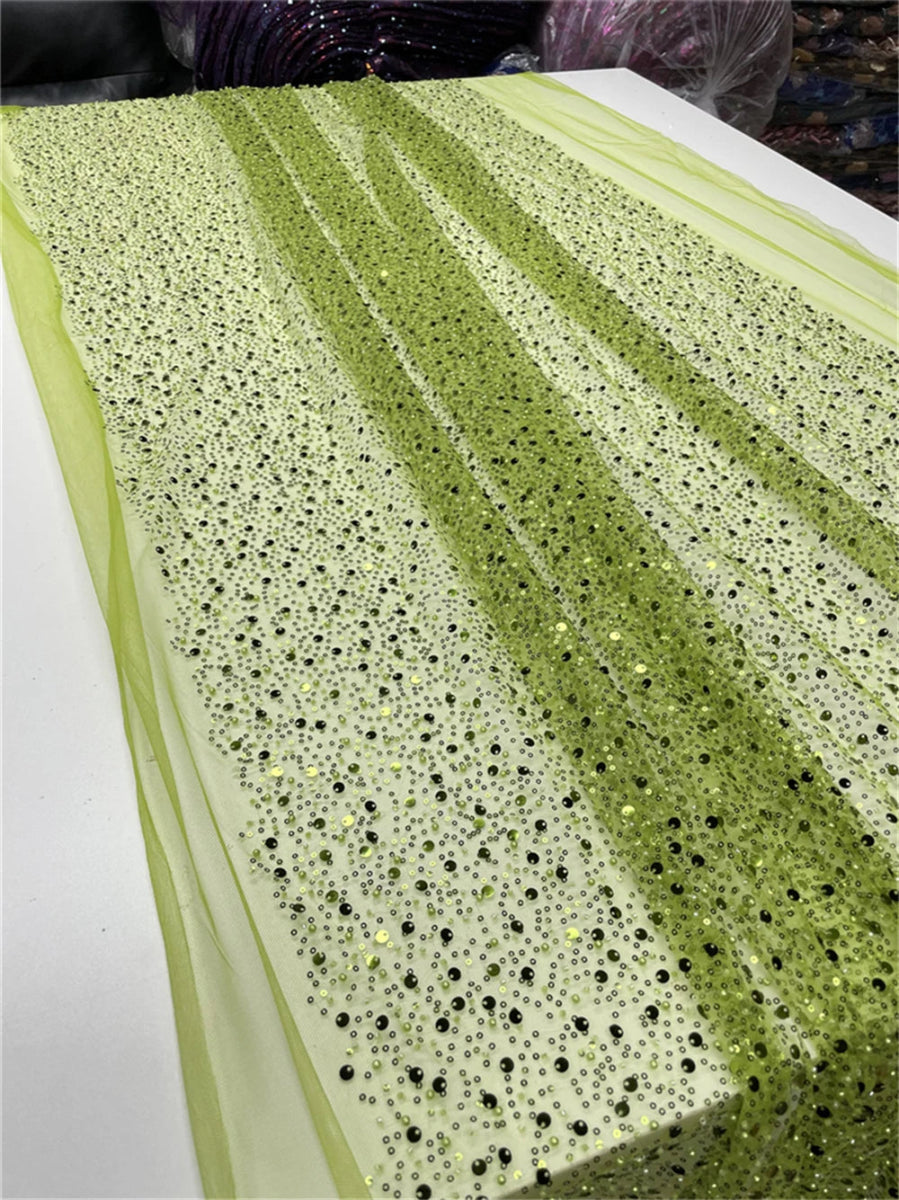 Elegant Lace Fabric – French Tulle Net with Sequins for Bridal and Special Gowns - Free Worldwide only at Flexi Africa