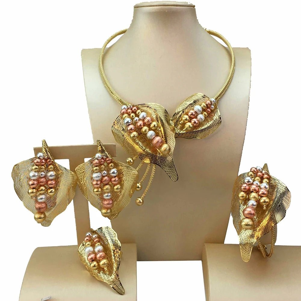 Fashion Jewelry Set for Women – African Nigerian Bridal Necklace & Earrings - Free Delivery Worldwide only at Flexi Africa