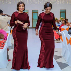 Glamorous Plus Size Sequin Evening Dress with Ankara Dashiki Accents - Free Delivery Worldwide only at Flexi Africa