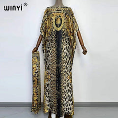 Holiday Party Chic: Elegant Oversized Kaftan with African Print - Fashionable Dress for Women/Ladies - Free Delivery