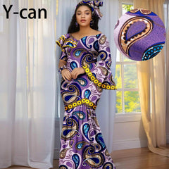 Luxury African Ankara Print Dress – Elegant Slim Fit Gown for Women’s Birthday, Wedding, and Party Events - Free Delivery Worldwide only at Flexi Africa