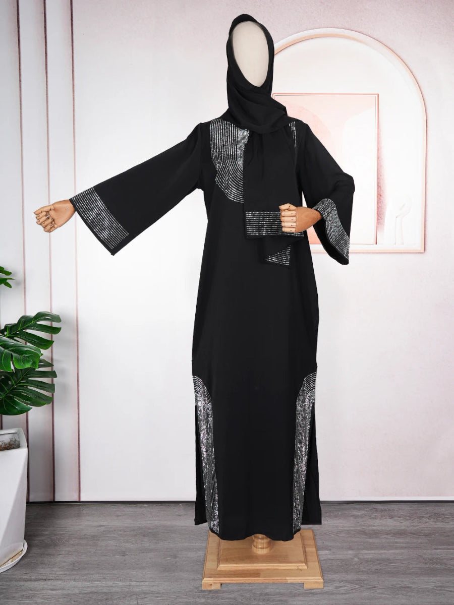Luxury African Caftan Dress for Women – Boubou Robe for Evening Parties - Free Delivery Worldwide only at Flexi Africa