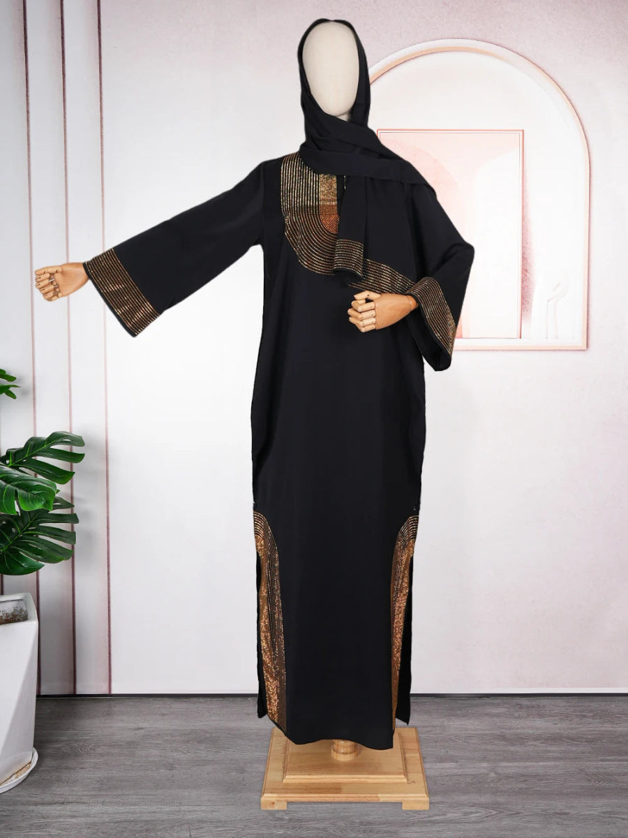 Luxury African Caftan Dress for Women – Boubou Robe for Evening Parties - Free Delivery Worldwide only at Flexi Africa