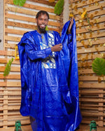 Men’s African Bazin Riche Embroidered Long Sleeve Top - Free Delivery Worldwide only at Flexi Africa