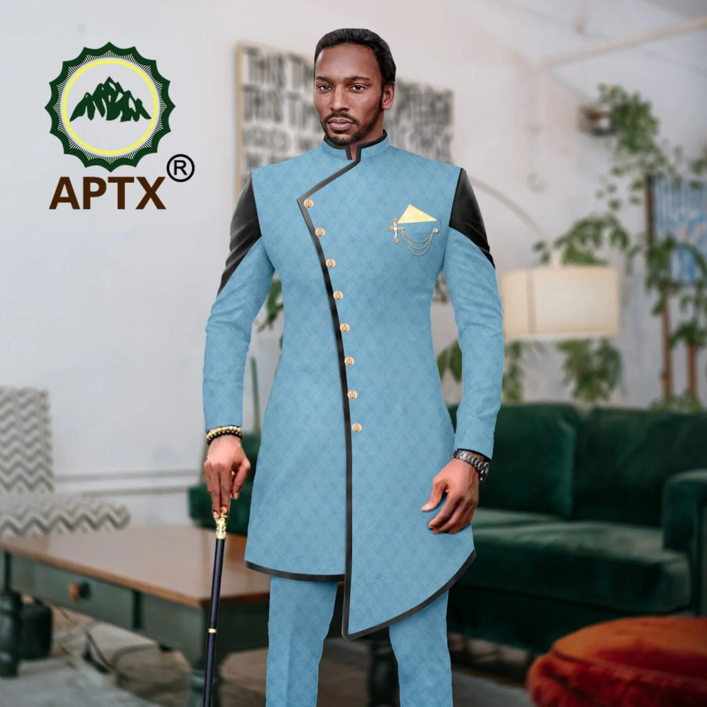 Men’s African Bazin Riche Suit | Wedding, Business & Party Formal Attire - Free Delivery Worldwide only at Flexi Africa