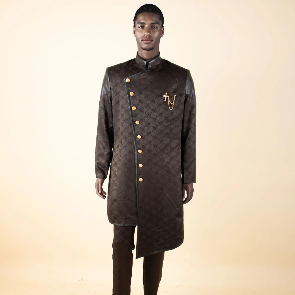 Men’s African Bazin Riche Suit | Wedding, Business & Party Formal Attire - Free Delivery Worldwide only at Flexi Africa