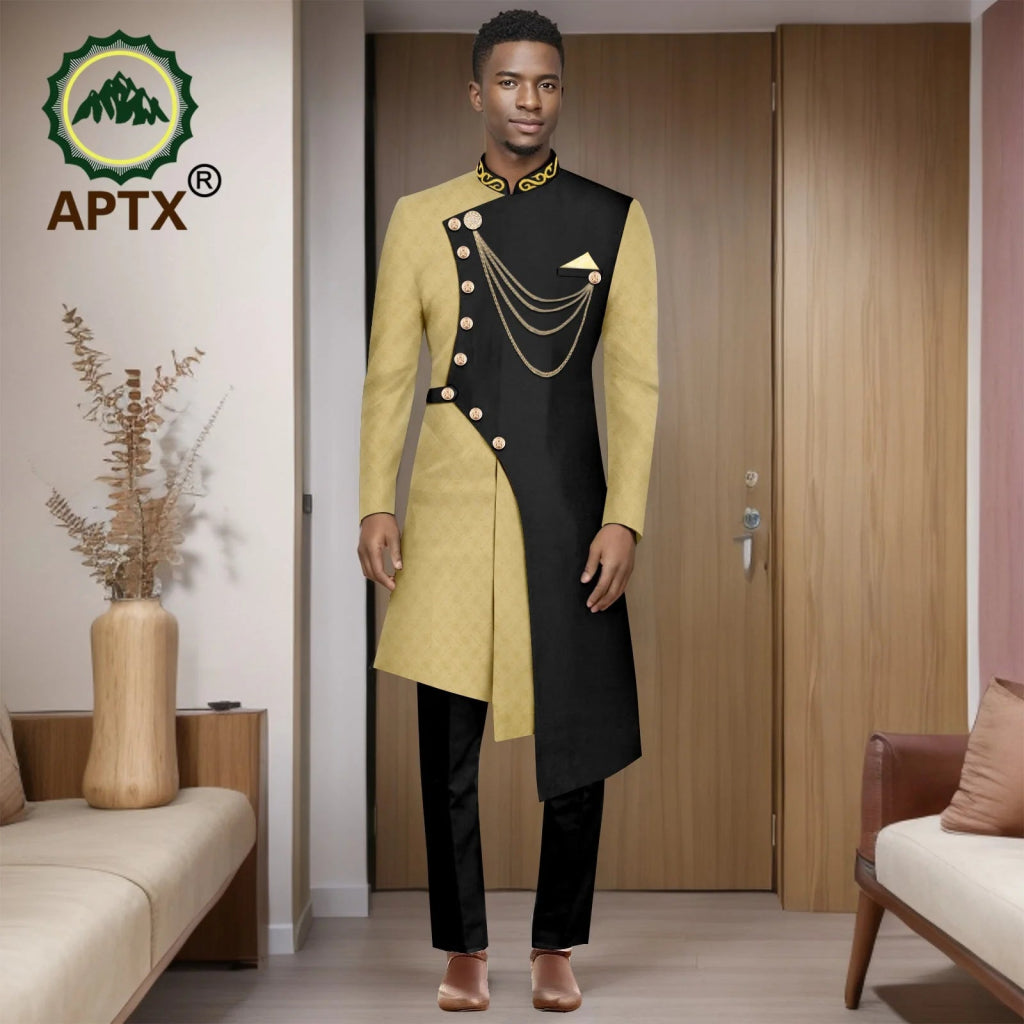 Men’s African Dashiki Suit Set – Modern Two - Piece Top & Pants Outfit - Free Delivery Worldwide only at Flexi Africa