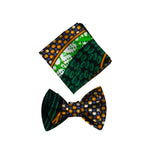 Men’s African Print Cotton Bow Tie and Kerchief – Bohemian Style Gift Set - Free Delivery Worldwide only at Flexi Africa