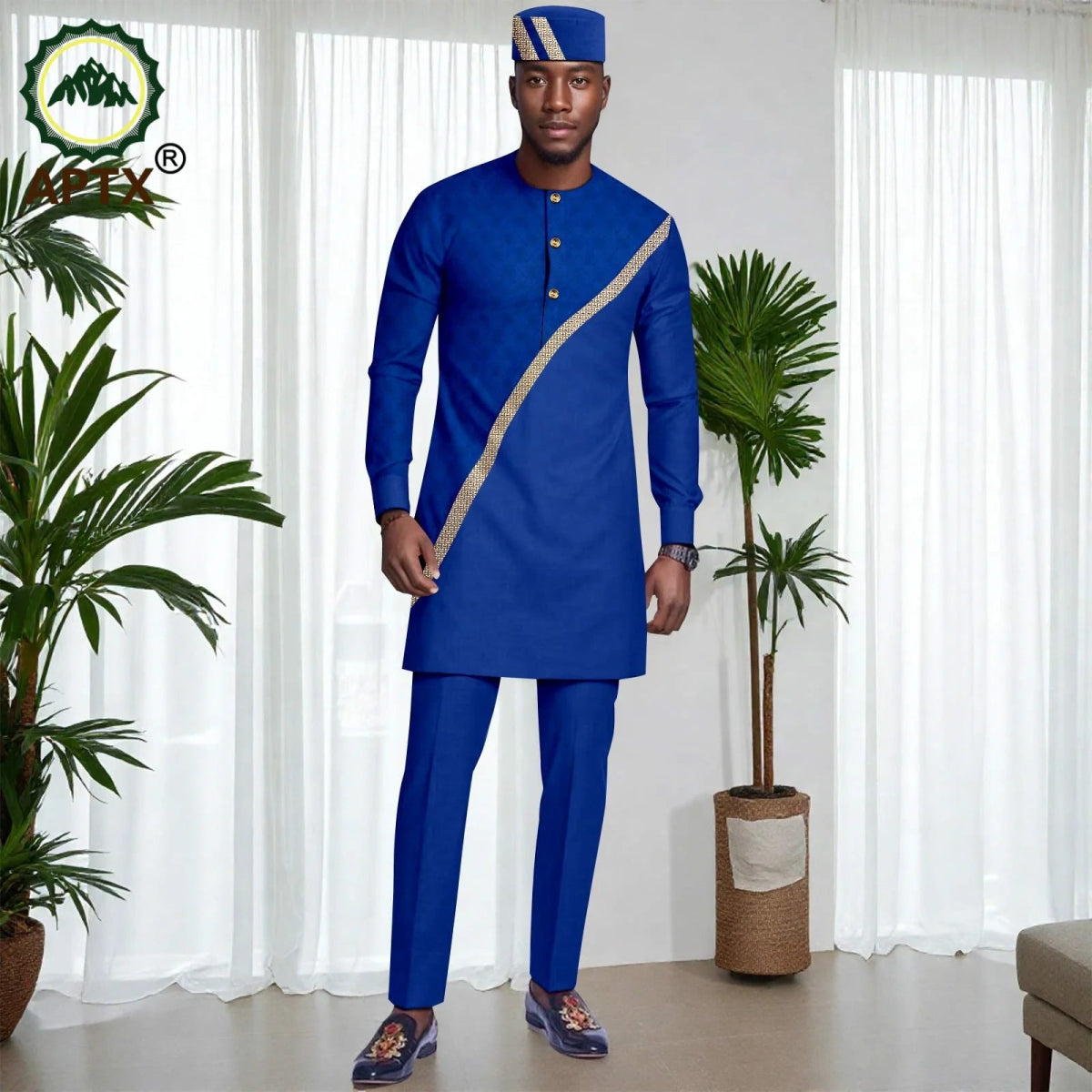 Muslim Mens Robe African Clothing For man 2 - piece Sets Suit jubba abaya Long Sleeve Coat and Pants Wedding Islamic Robes 2516039 - Free Delivery Worldwide only at Flexi Africa