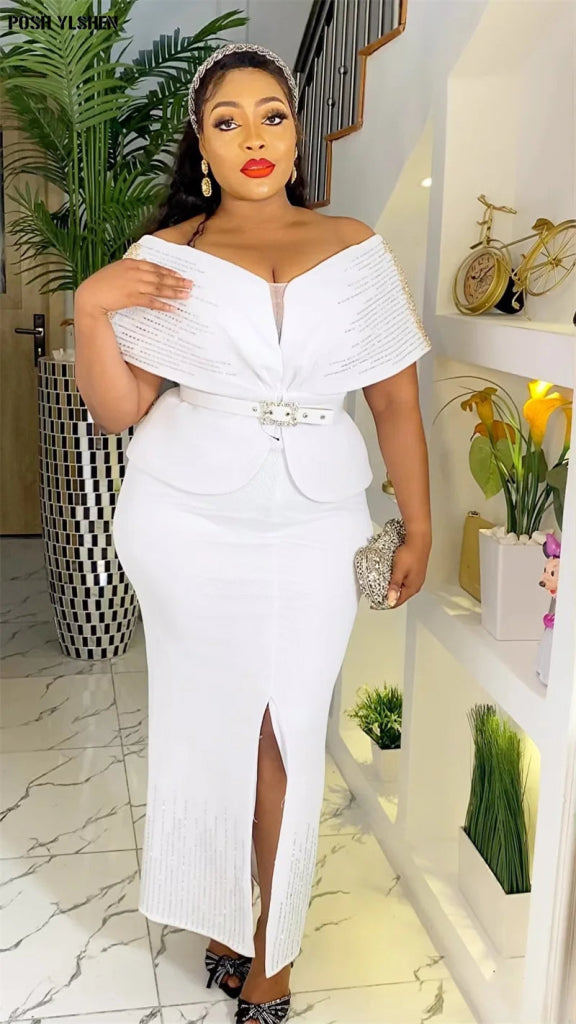 Plus Size African Dress for Women Dashiki Print Elegant Maxi Long Party Gown - Free Delivery Worldwide only at Flexi Africa