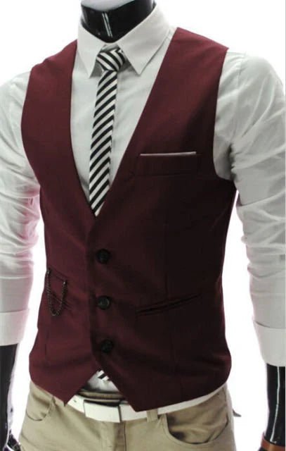 Slim-Fit Casual Dress Vests for Men - Comfortable Polyester-Cotton Broadcloth Fabric for Everyday Style - Flexi Africa