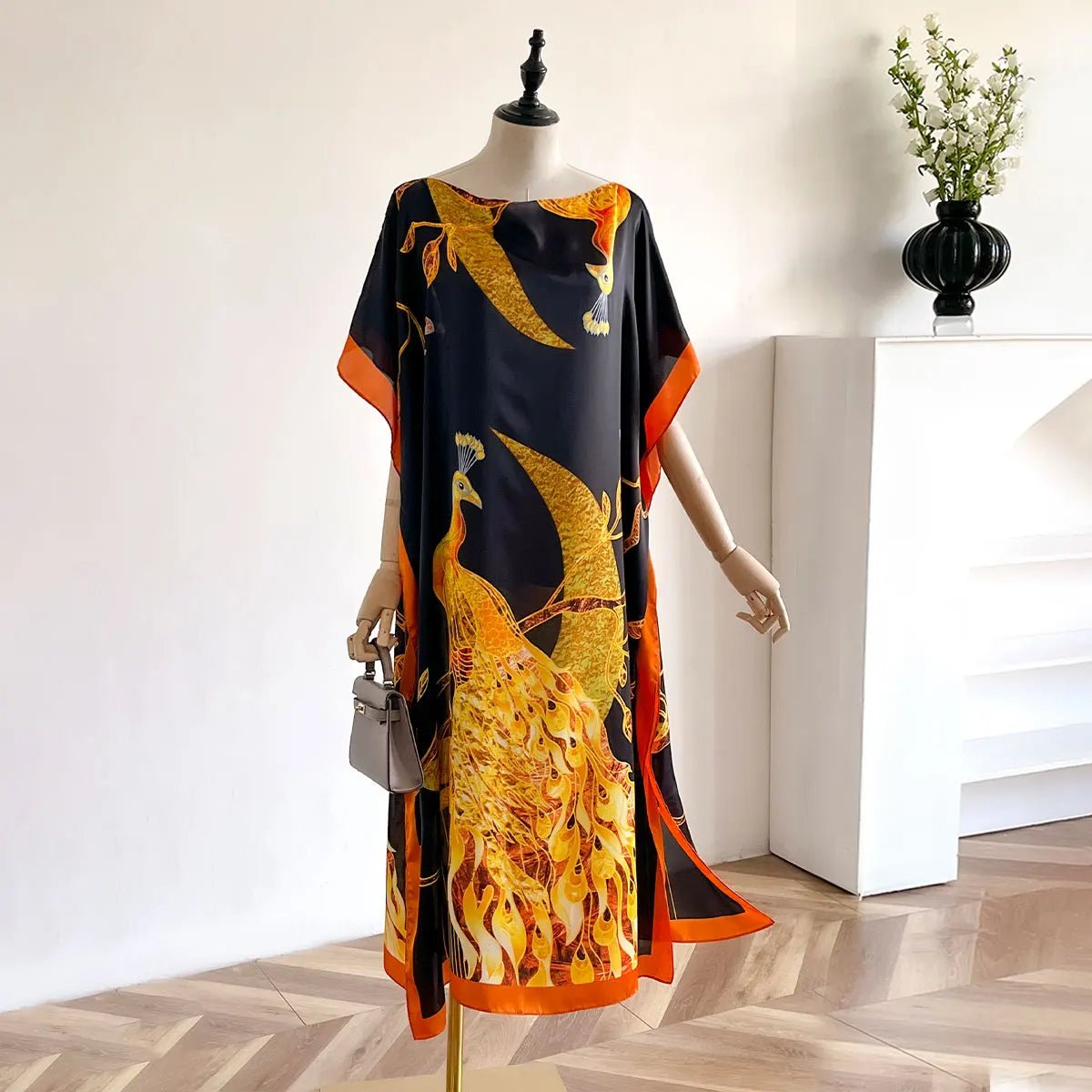 Buy African Dresses For Women Elegant Printed Silk Lady Kaftan Dress Sun Protection Abaya for only $10.62 at Flexi Africa!