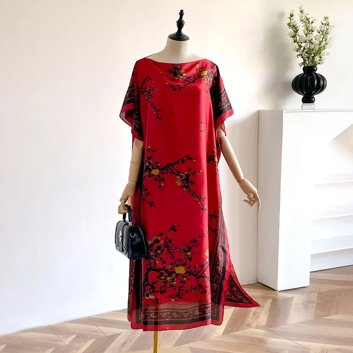 Buy African Dresses For Women Elegant Printed Silk Lady Kaftan Dress Sun Protection Abaya for only $10.62 at Flexi Africa!