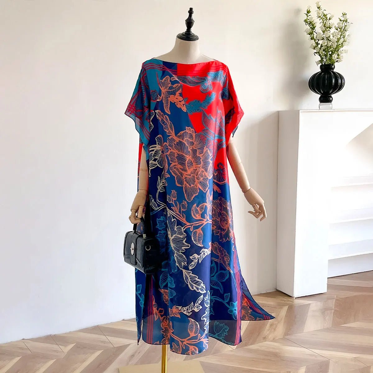 Buy African Dresses For Women Elegant Printed Silk Lady Kaftan Dress Sun Protection Abaya for only $10.62 at Flexi Africa!
