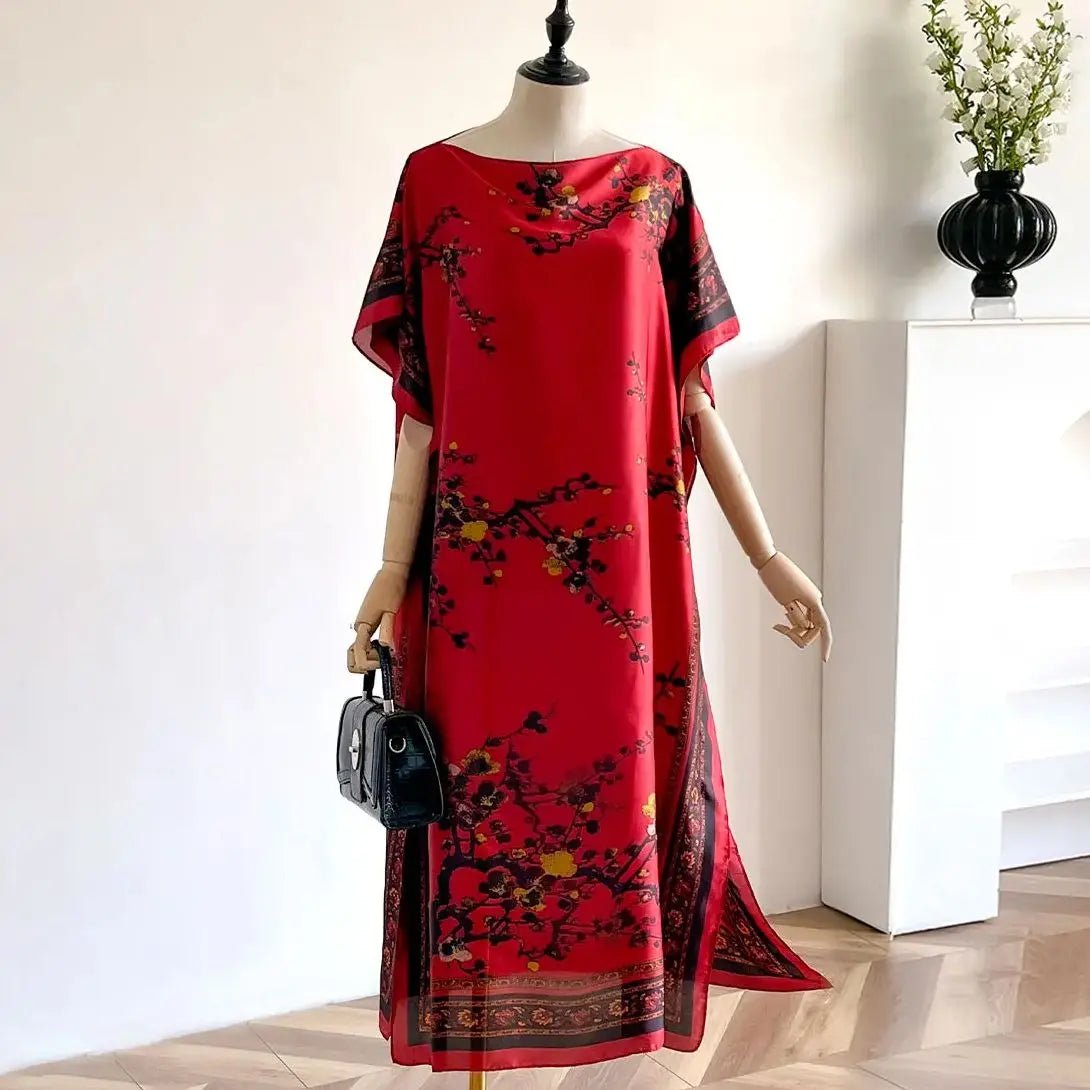 Buy African Dresses For Women Elegant Printed Silk Lady Kaftan Dress Sun Protection Abaya for only $10.62 at Flexi Africa!