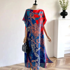 Buy African Dresses For Women Elegant Printed Silk Lady Kaftan Dress Sun Protection Abaya for only $10.62 at Flexi Africa!
