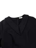 Stylish African Women’s Church Dress – A - Line Fit, Lantern Sleeves & Turn - Down Collar - Free Delivery Worldwide only at Flexi Africa