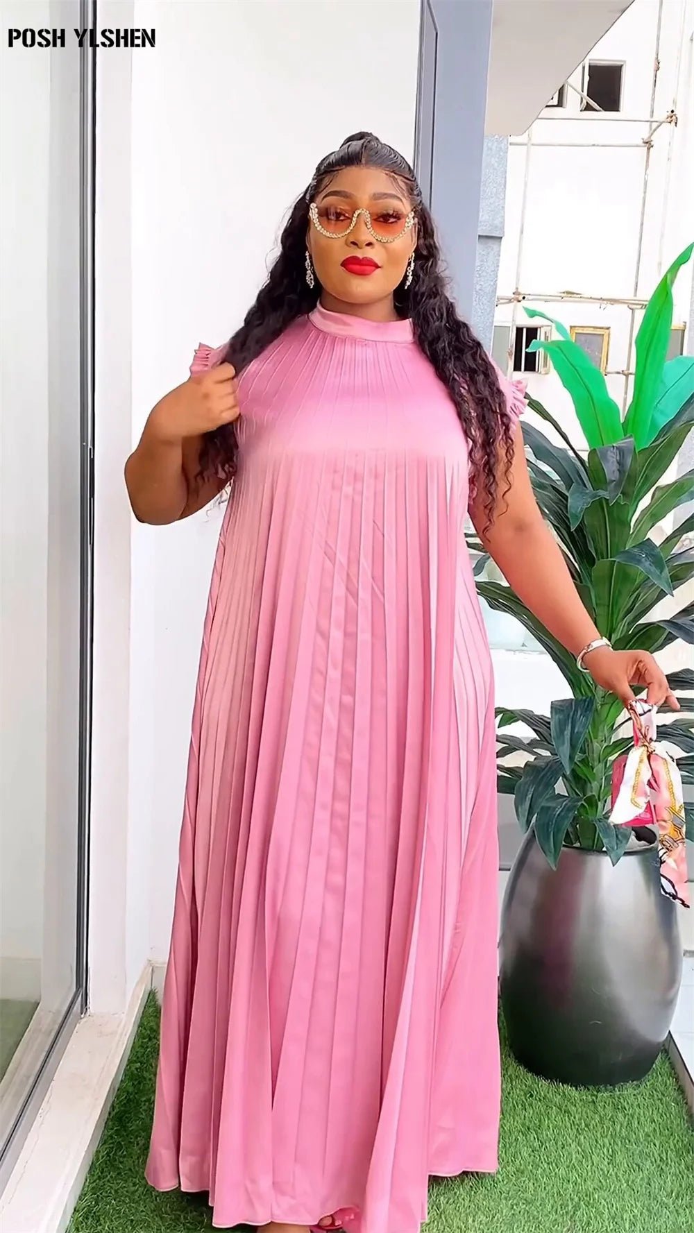 Summer Elegance: Plus Size African Pleated Abaya Dresses - Traditional Caftan Dress Robes for Women - Flexi Africa FREE POST