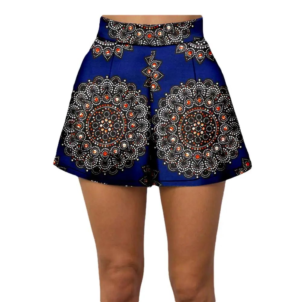 Summer Vibes: African Print Pattern Beach Shorts for Women, 100% Cotton - Flexi Africa - Free Delivery www.flexiafrica.com