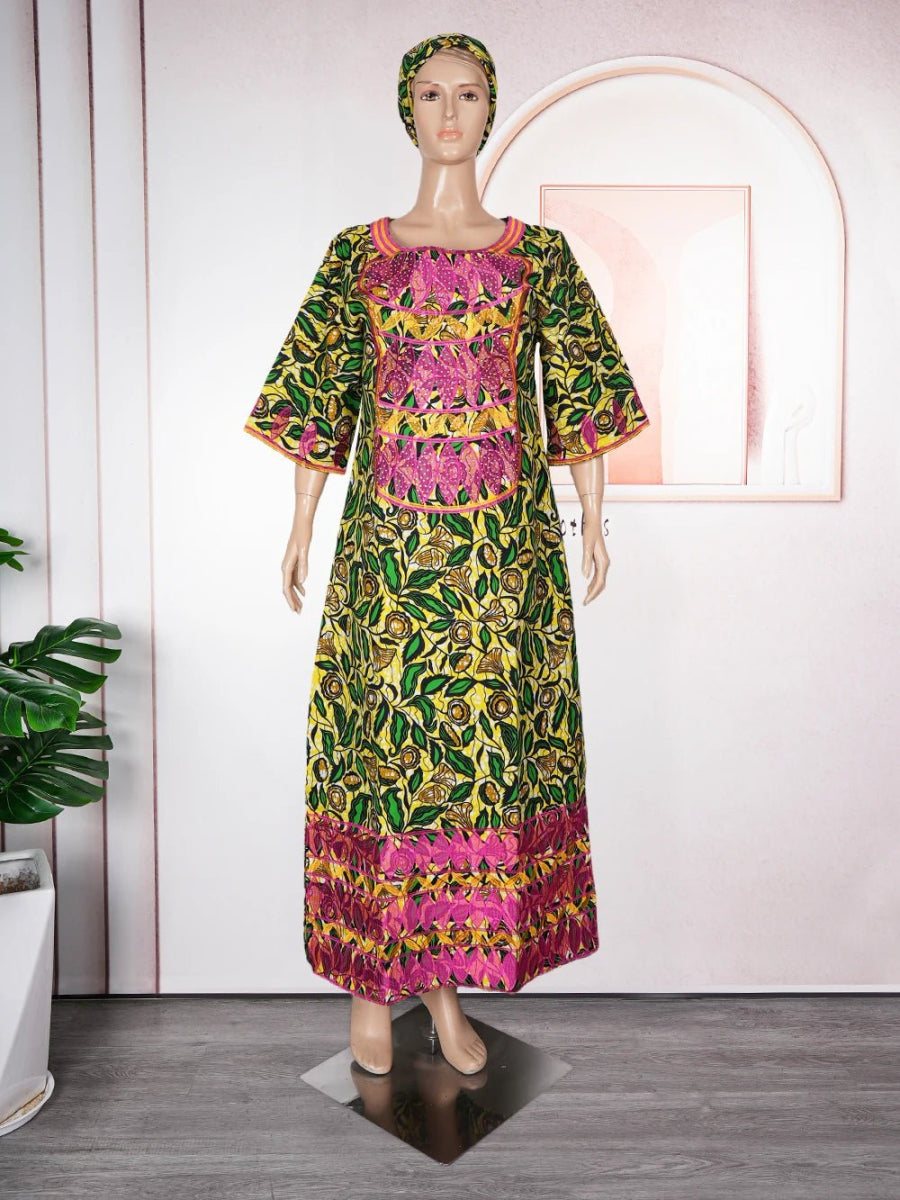 Traditional African Embroidered Dresses for Women: Perfect for Weddings and Special Occasions - Free Delivery Worldwide only