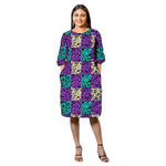 Vibrant Ankara Print Half - Sleeve Dress for Women – African Fashion Wedding & Party Wear - Free Delivery Worldwide only at Flexi Africa