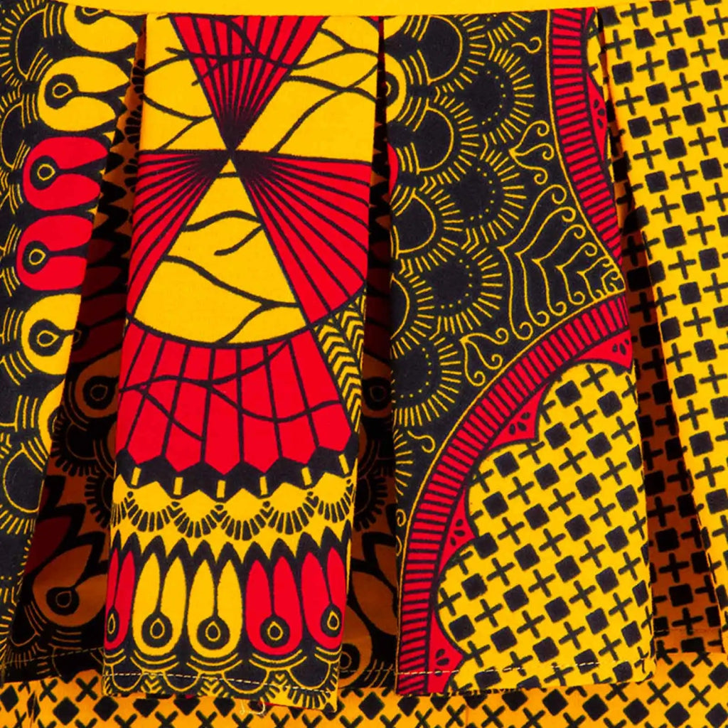 Women’s African Ankara 2PC Set Crop Top Maxi Skirt Belted Traditional Outfit - Free Delivery Worldwide only at Flexi Africa