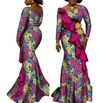 Women’s African Ankara Long Sleeve Dress – Cotton Dashiki Wedding Gown - Free Delivery Worldwide only at Flexi Africa