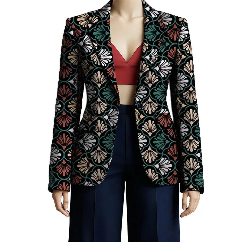 Women’s African Couture Blazer Jacket – Ankara Print Colorful Short Coat for Wedding & Party - Free Delivery Worldwide only at Flexi Africa