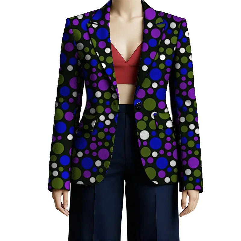 Women’s African Couture Blazer Jacket – Ankara Print Colorful Short Coat for Wedding & Party - Free Delivery Worldwide only at Flexi Africa