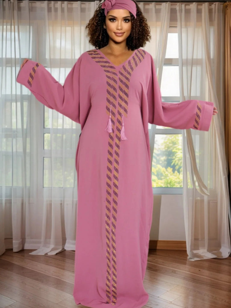 Women’s African Dashiki Rhinestone Kaftan Dress – Shiny Ankara Long Evening & Party Gown - Free Delivery Worldwide only at Flexi Africa