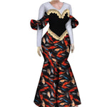 Women’s African Plus Size Evening Dress – Luxury Ankara Lace Mermaid Gown for Wedding & Party - Free Delivery Worldwide only at Flexi Africa