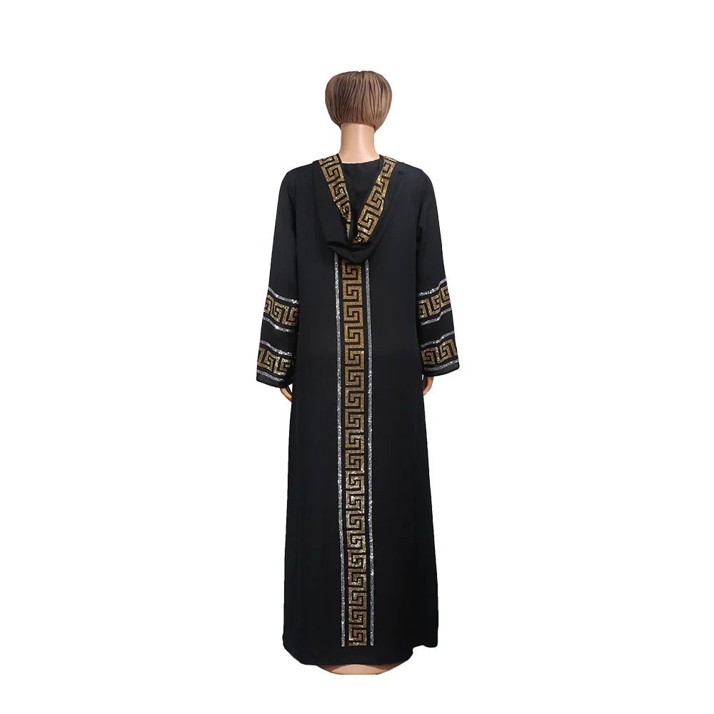 Women's Dress African Fashion Hooded Robe Islamic Abaya Muslim Style Drilled Decoration Quality Luxury - Free Delivery