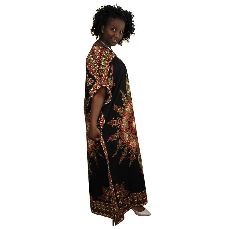 Women’s Plus Size African Party Dress – Ankara Dashiki Cotton Maxi Gown - Free Delivery Worldwide only at Flexi Africa